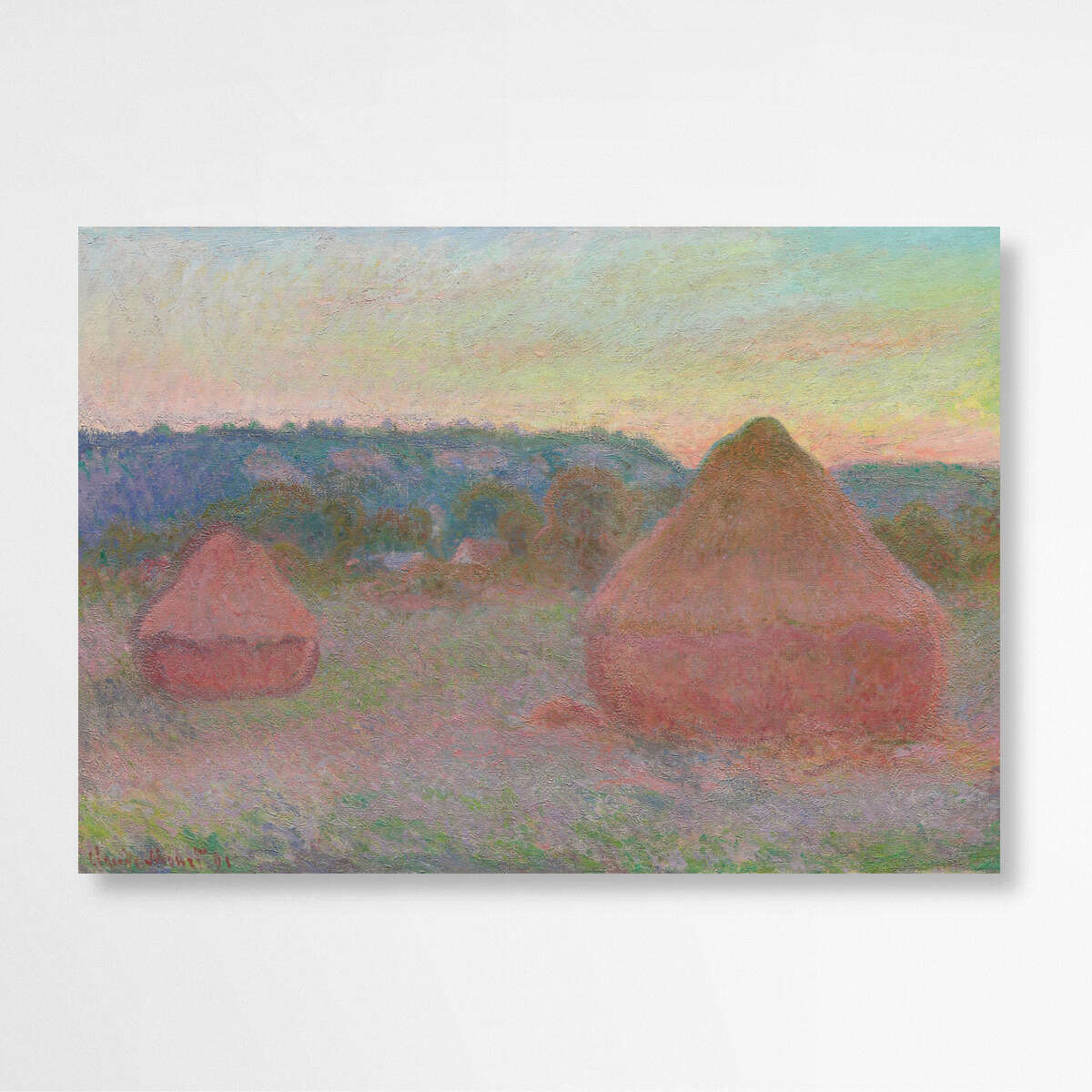 Haystacks End of Day Autumn by Claude Monet | Claude Monet Wall Art Prints - The Canvas Hive