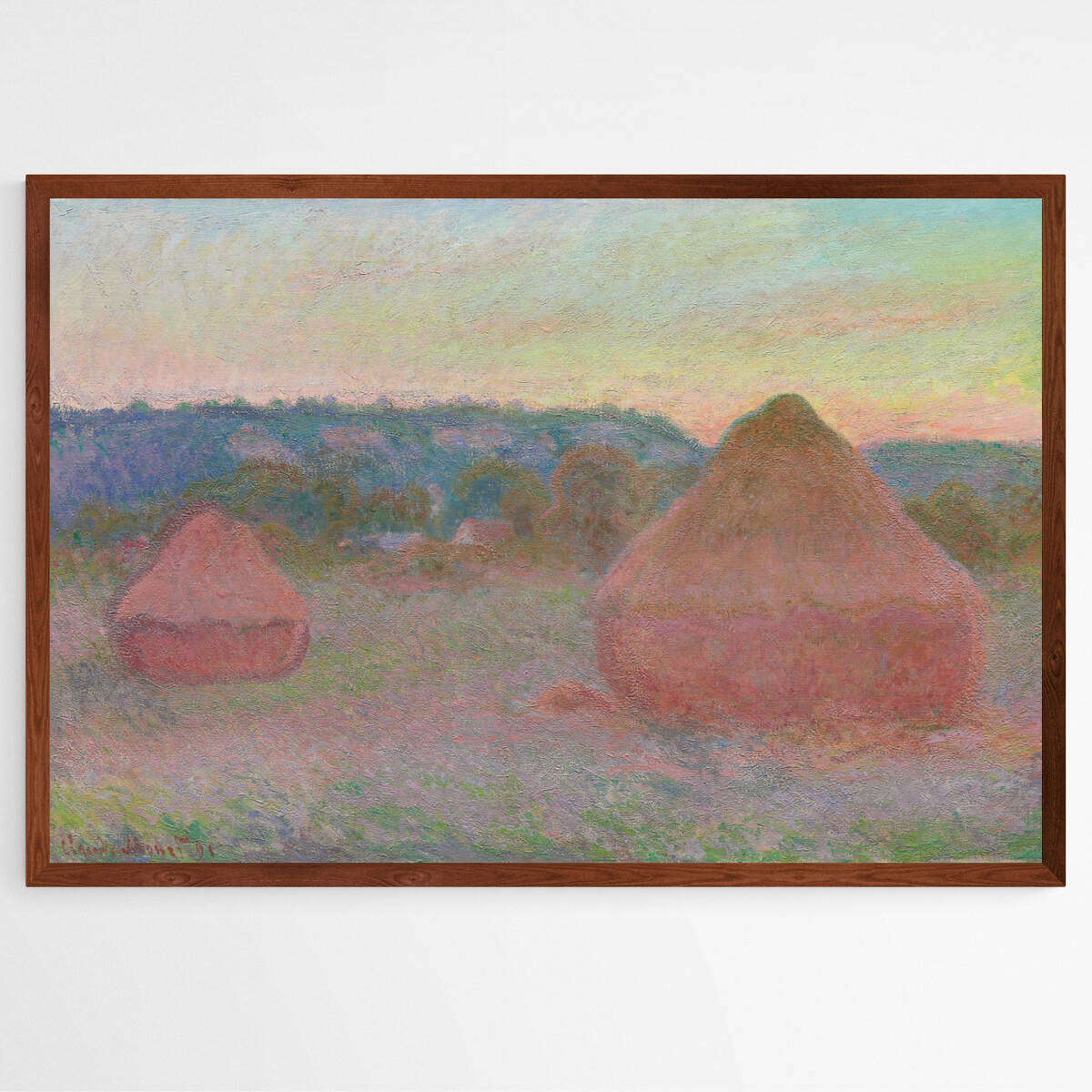 Haystacks End of Day Autumn by Claude Monet | Claude Monet Wall Art Prints - The Canvas Hive