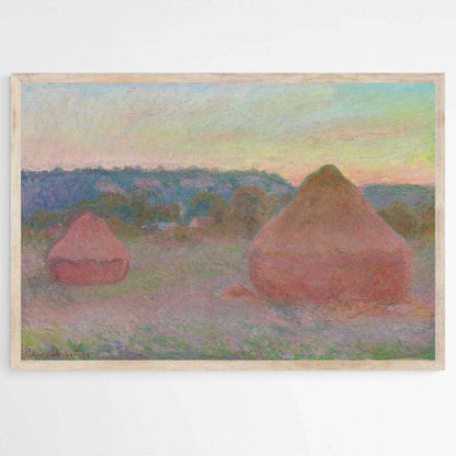 Haystacks End of Day Autumn by Claude Monet | Claude Monet Wall Art Prints - The Canvas Hive