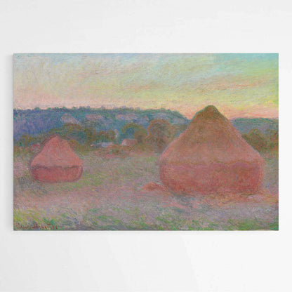 Haystacks End of Day Autumn by Claude Monet | Claude Monet Wall Art Prints - The Canvas Hive