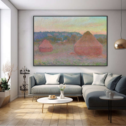 Haystacks End of Day Autumn by Claude Monet | Claude Monet Wall Art Prints - The Canvas Hive