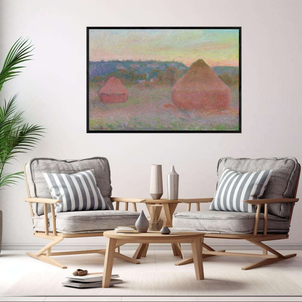 Haystacks End of Day Autumn by Claude Monet | Claude Monet Wall Art Prints - The Canvas Hive