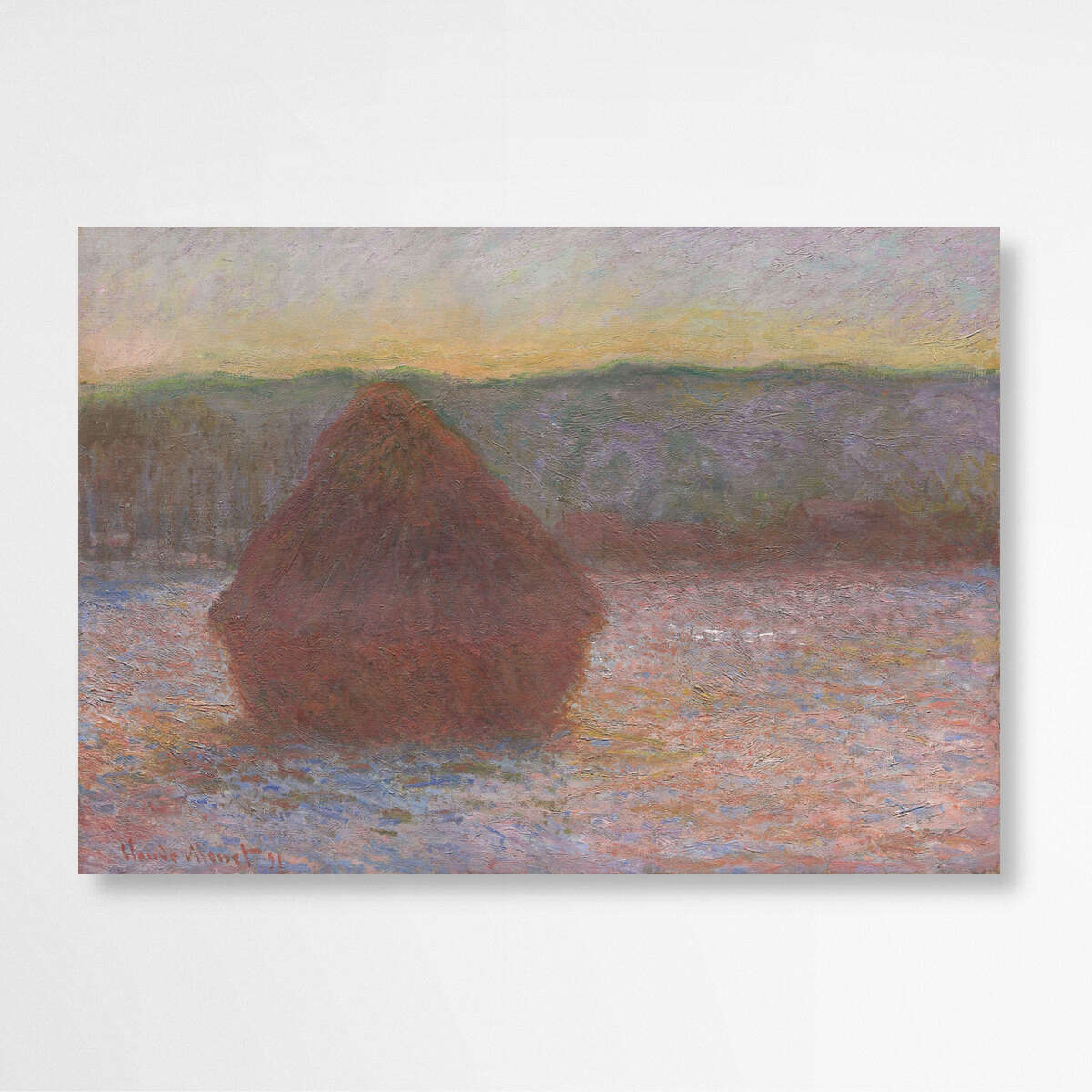 Haystacks Sunset  by Claude Monet | Claude Monet Wall Art Prints - The Canvas Hive