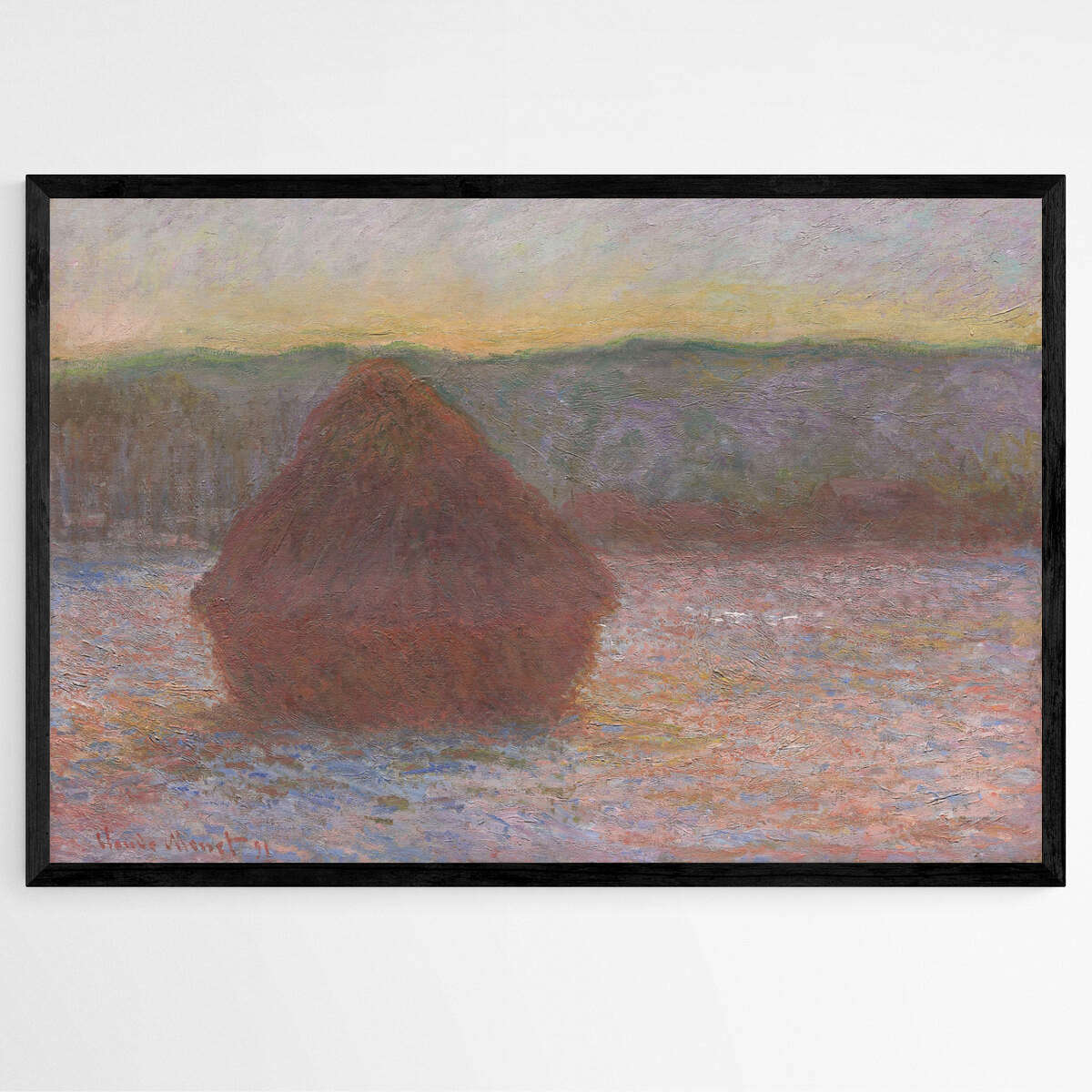 Haystacks Sunset  by Claude Monet | Claude Monet Wall Art Prints - The Canvas Hive