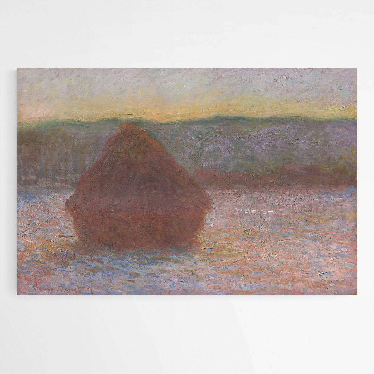 Haystacks Sunset  by Claude Monet | Claude Monet Wall Art Prints - The Canvas Hive