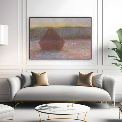 Haystacks Sunset  by Claude Monet | Claude Monet Wall Art Prints - The Canvas Hive