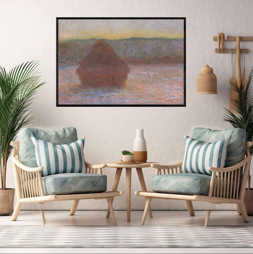 Haystacks Sunset  by Claude Monet | Claude Monet Wall Art Prints - The Canvas Hive