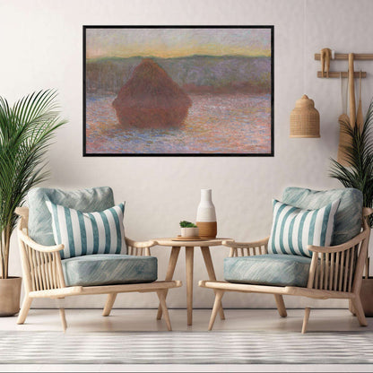 Haystacks Sunset  by Claude Monet | Claude Monet Wall Art Prints - The Canvas Hive