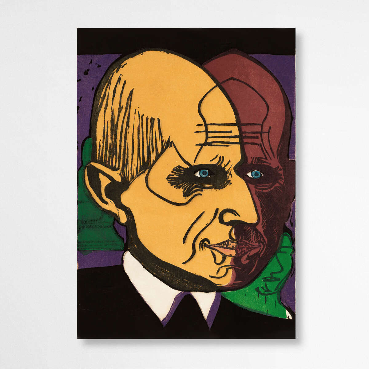 Head of Dr. Bauer  by Ernst Ludwig Kirchner | Famous Paintings Wall Art Prints - The Canvas Hive