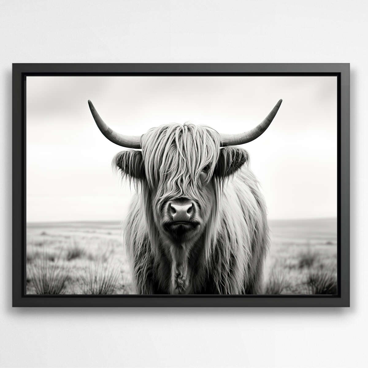 Highland Cow Black and White | Animals Wall Art Prints - The Canvas Hive