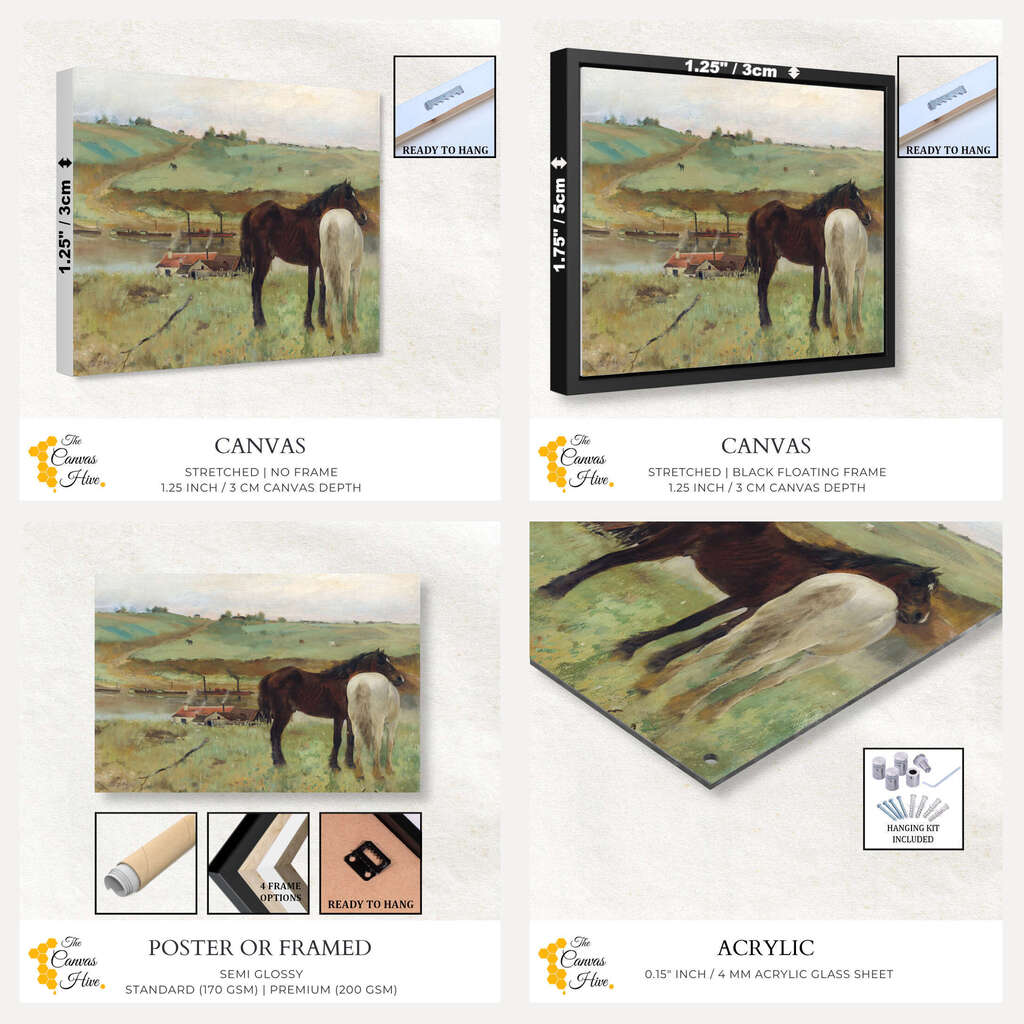 Horse in a Meadow by Edgar Degas | Edgar Degas Wall Art Prints - The Canvas Hive