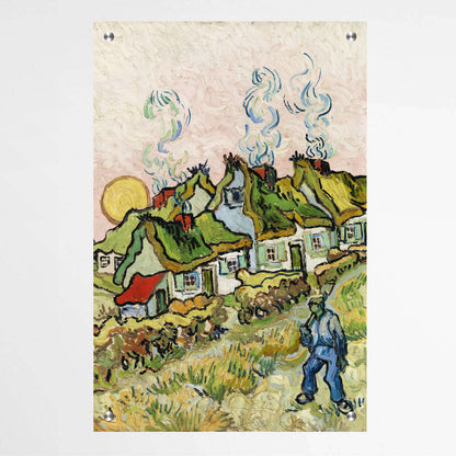 Houses and Figure by Vincent Van Gogh | Vincent Van Gogh Wall Art Prints - The Canvas Hive