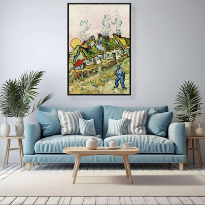 Houses and Figure by Vincent Van Gogh | Vincent Van Gogh Wall Art Prints - The Canvas Hive