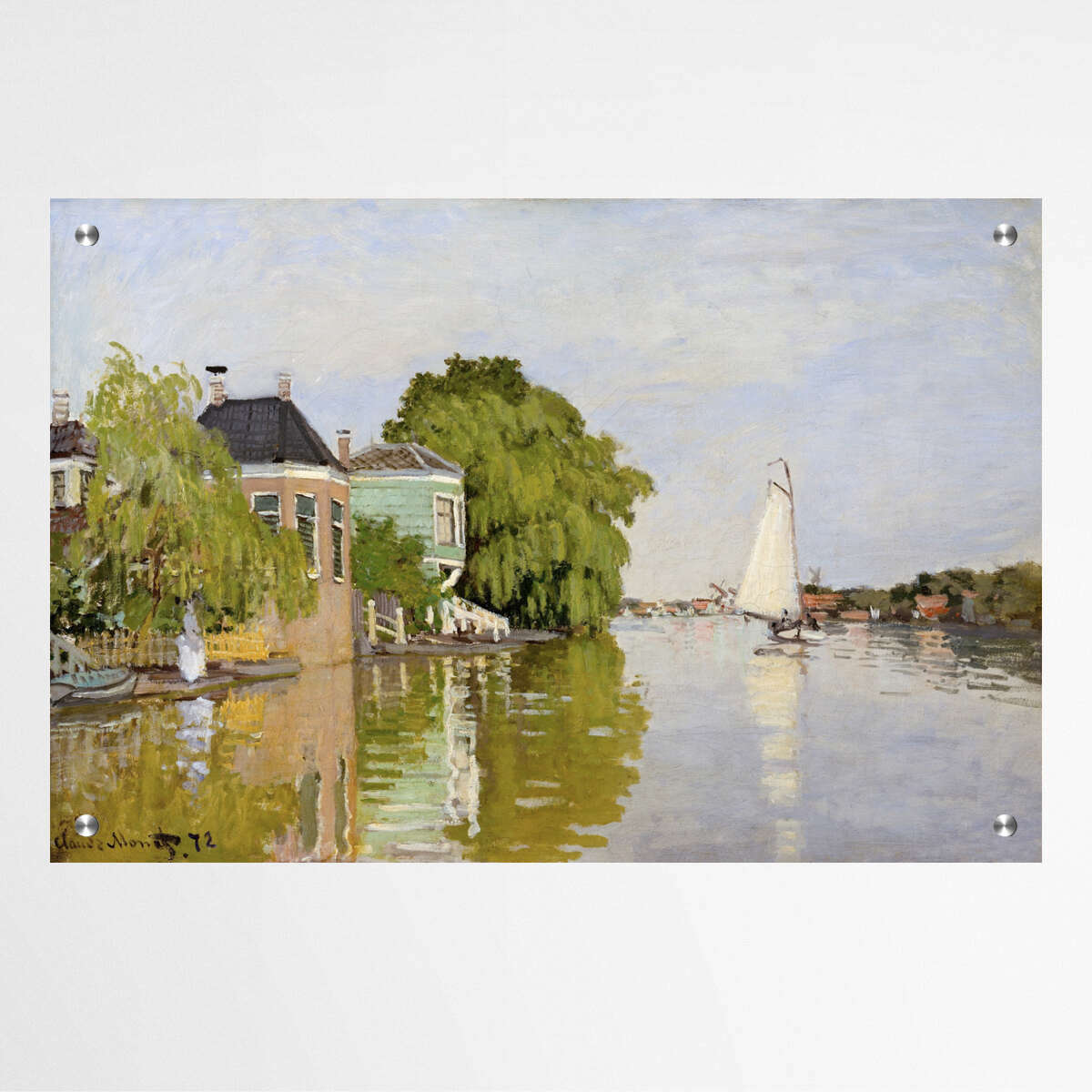 Houses on the Achterzaan by Claude Monet | Claude Monet Wall Art Prints - The Canvas Hive