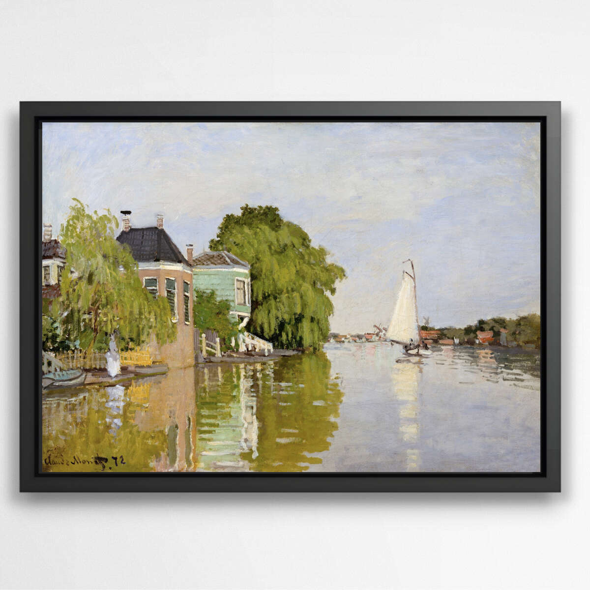 Houses on the Achterzaan by Claude Monet | Claude Monet Wall Art Prints - The Canvas Hive