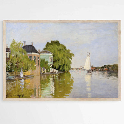 Houses on the Achterzaan by Claude Monet | Claude Monet Wall Art Prints - The Canvas Hive