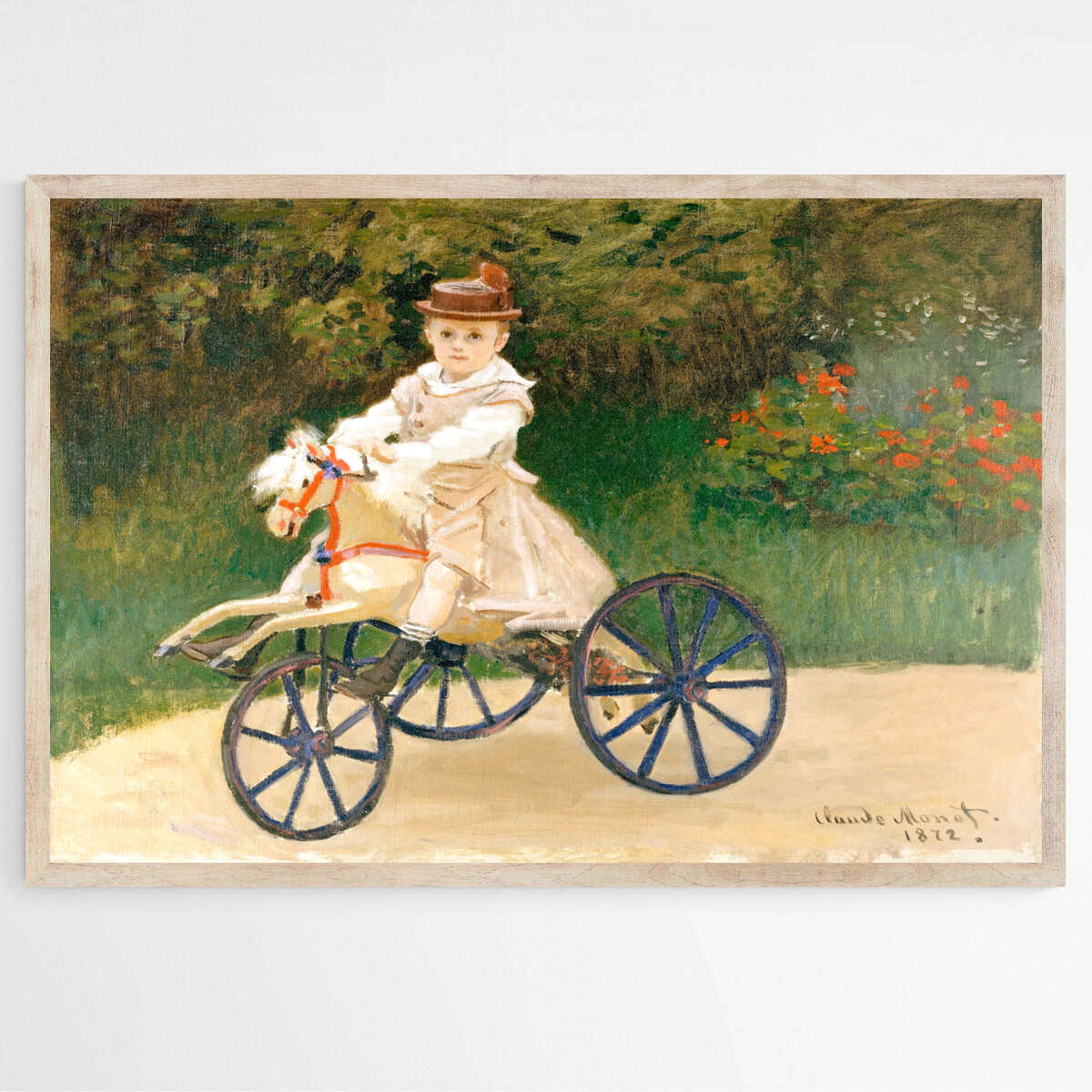 Jean Monet on His Hobby Horse by Claude Monet | Claude Monet Wall Art Prints - The Canvas Hive