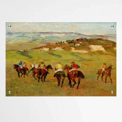 Jockeys on Horseback before Distant Hills by Edgar Degas | Edgar Degas Wall Art Prints - The Canvas Hive