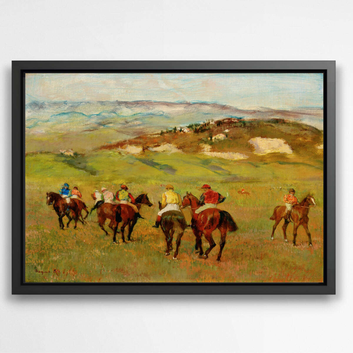 Jockeys on Horseback before Distant Hills by Edgar Degas | Edgar Degas Wall Art Prints - The Canvas Hive