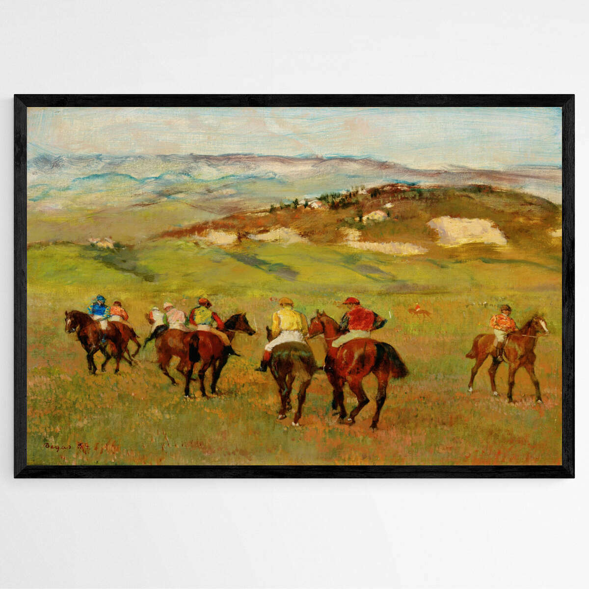 Jockeys on Horseback before Distant Hills by Edgar Degas | Edgar Degas Wall Art Prints - The Canvas Hive