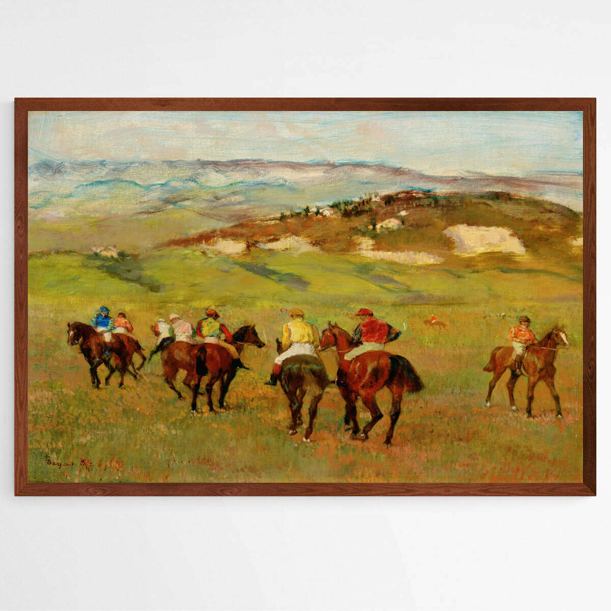 Jockeys on Horseback before Distant Hills by Edgar Degas | Edgar Degas Wall Art Prints - The Canvas Hive