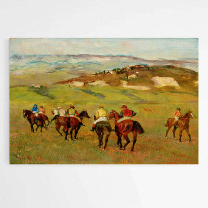 Jockeys on Horseback before Distant Hills by Edgar Degas | Edgar Degas Wall Art Prints - The Canvas Hive