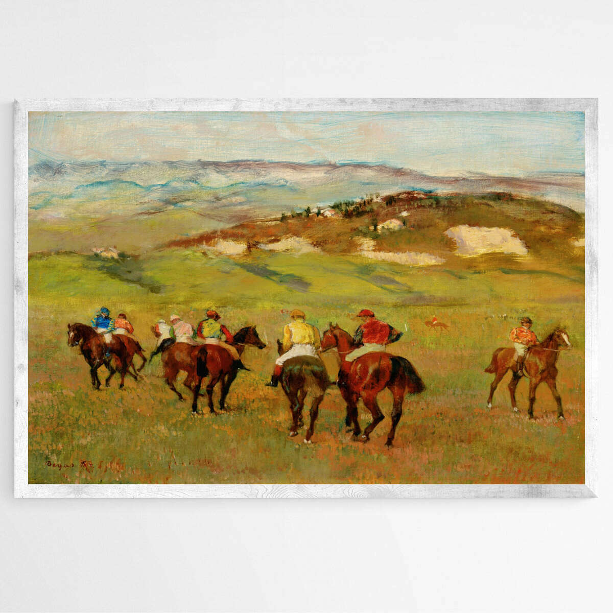 Jockeys on Horseback before Distant Hills by Edgar Degas | Edgar Degas Wall Art Prints - The Canvas Hive