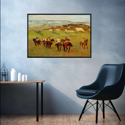 Jockeys on Horseback before Distant Hills by Edgar Degas | Edgar Degas Wall Art Prints - The Canvas Hive