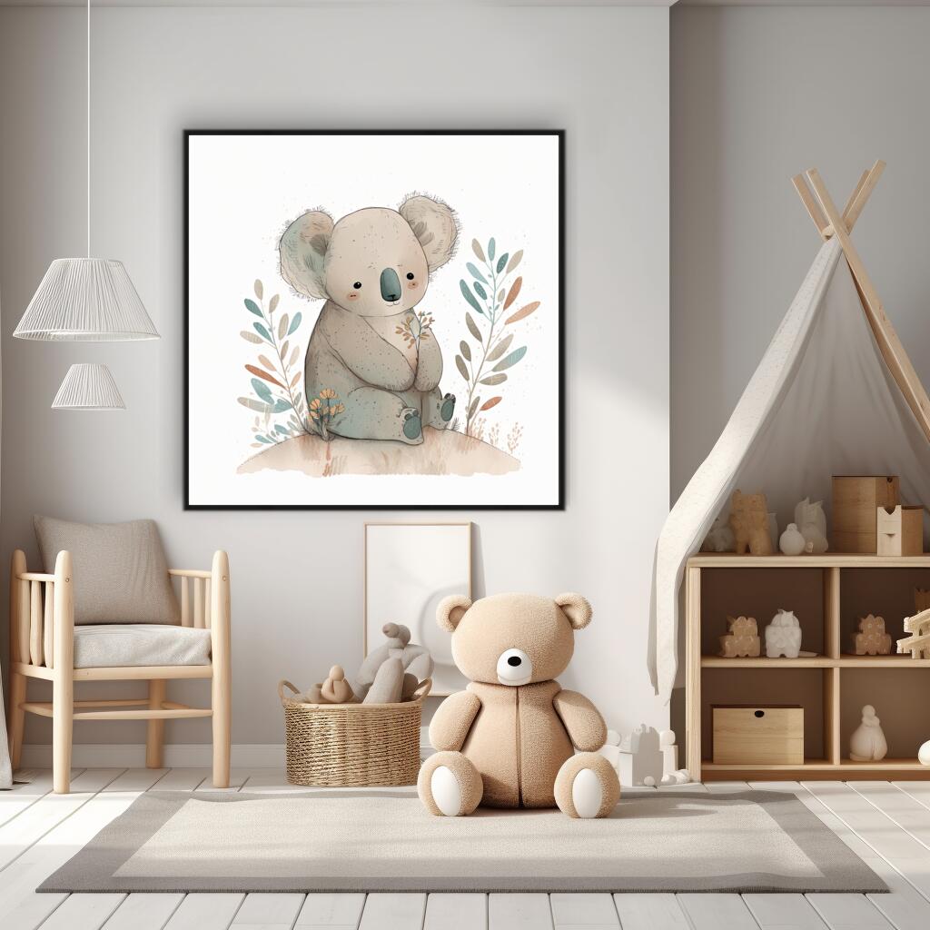 Koala Blooms | Nursery Wall Art Prints - The Canvas Hive