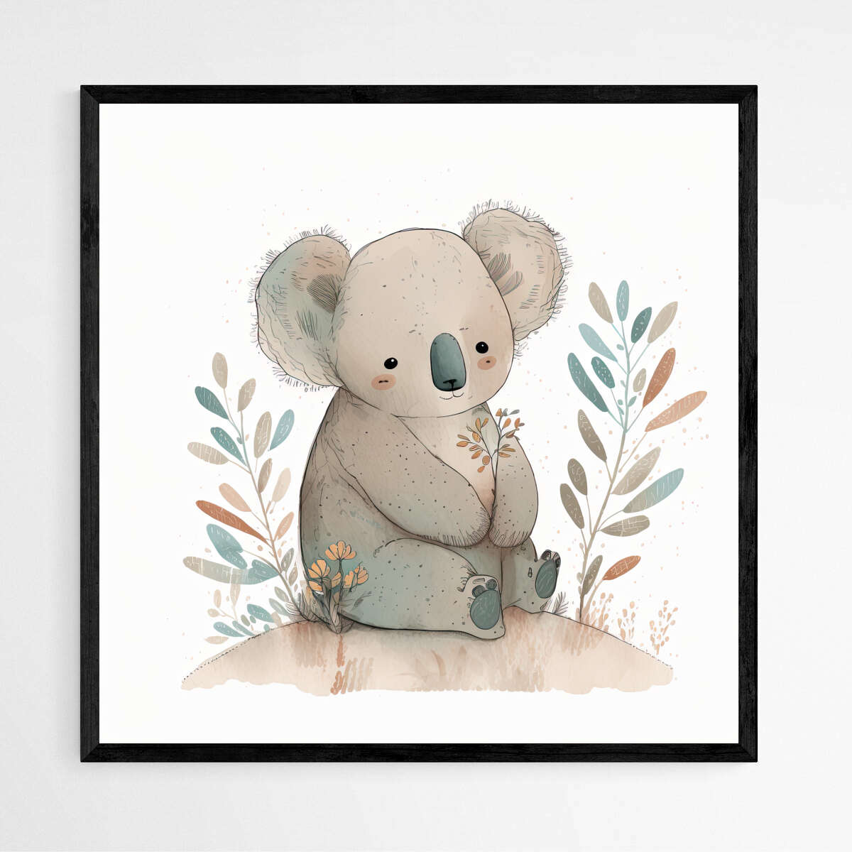 Koala Blooms | Nursery Wall Art Prints - The Canvas Hive