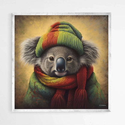 Koala with Rasta Beanie | Animals Wall Art Prints - The Canvas Hive