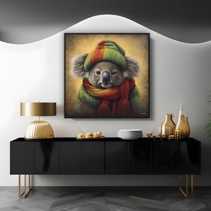 Koala with Rasta Beanie | Animals Wall Art Prints - The Canvas Hive