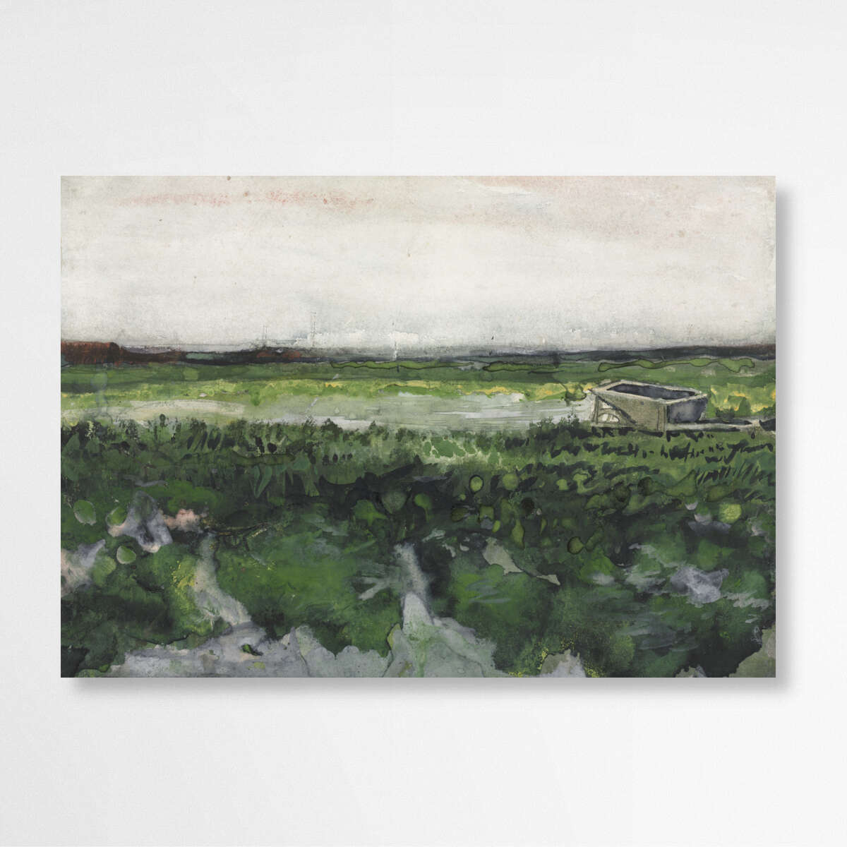 Landscape with Wheelbarrow by Vincent Van Gogh | Vincent Van Gogh Wall Art Prints - The Canvas Hive