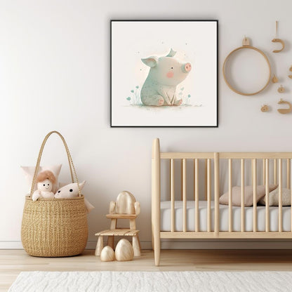 Little Piglet | Nursery Wall Art Prints - The Canvas Hive