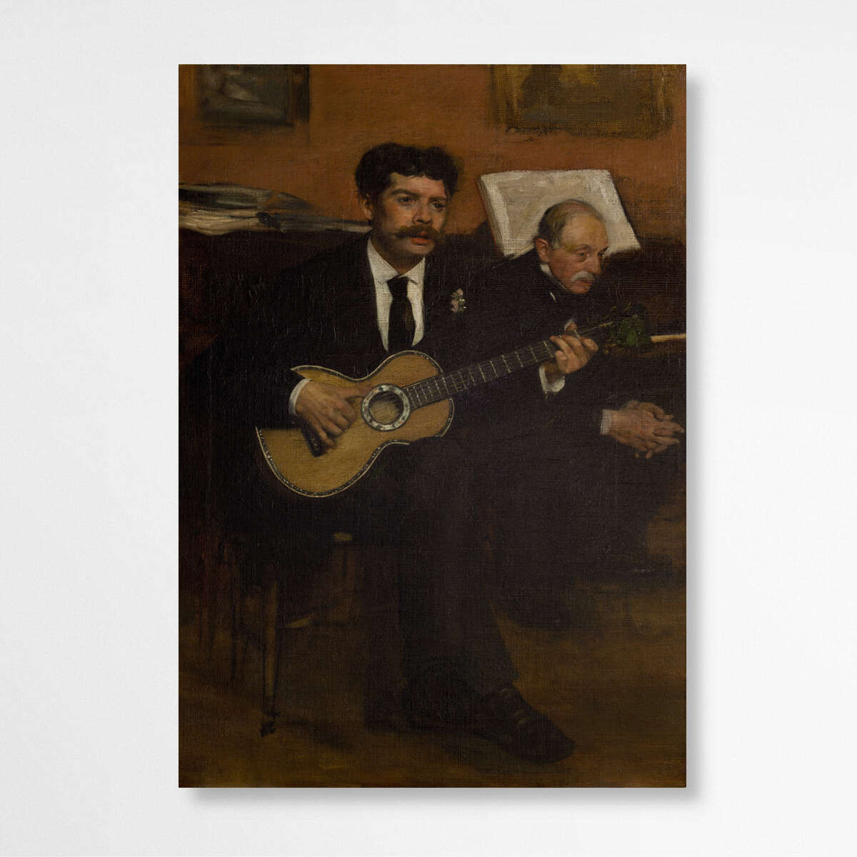 Lorenzo Pagans and Auguste de Gas by Edgar Degas | Edgar Degas Wall Art Prints - The Canvas Hive