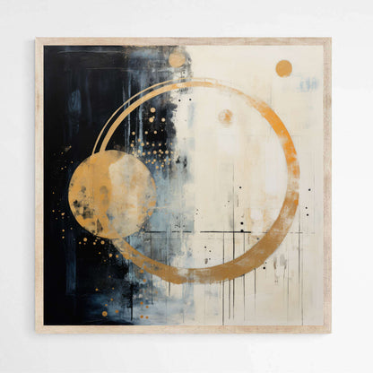 Luminous Spheres Gold and Black | Abstract Wall Art Prints - The Canvas Hive