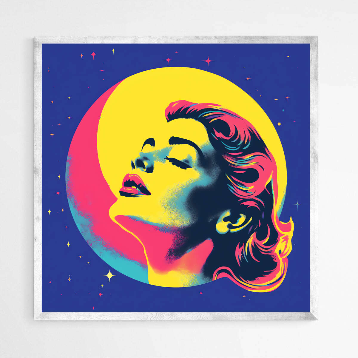 Lunar Elegance Girl Portrait | Pop Art Wall Art Prints - The Canvas Hive