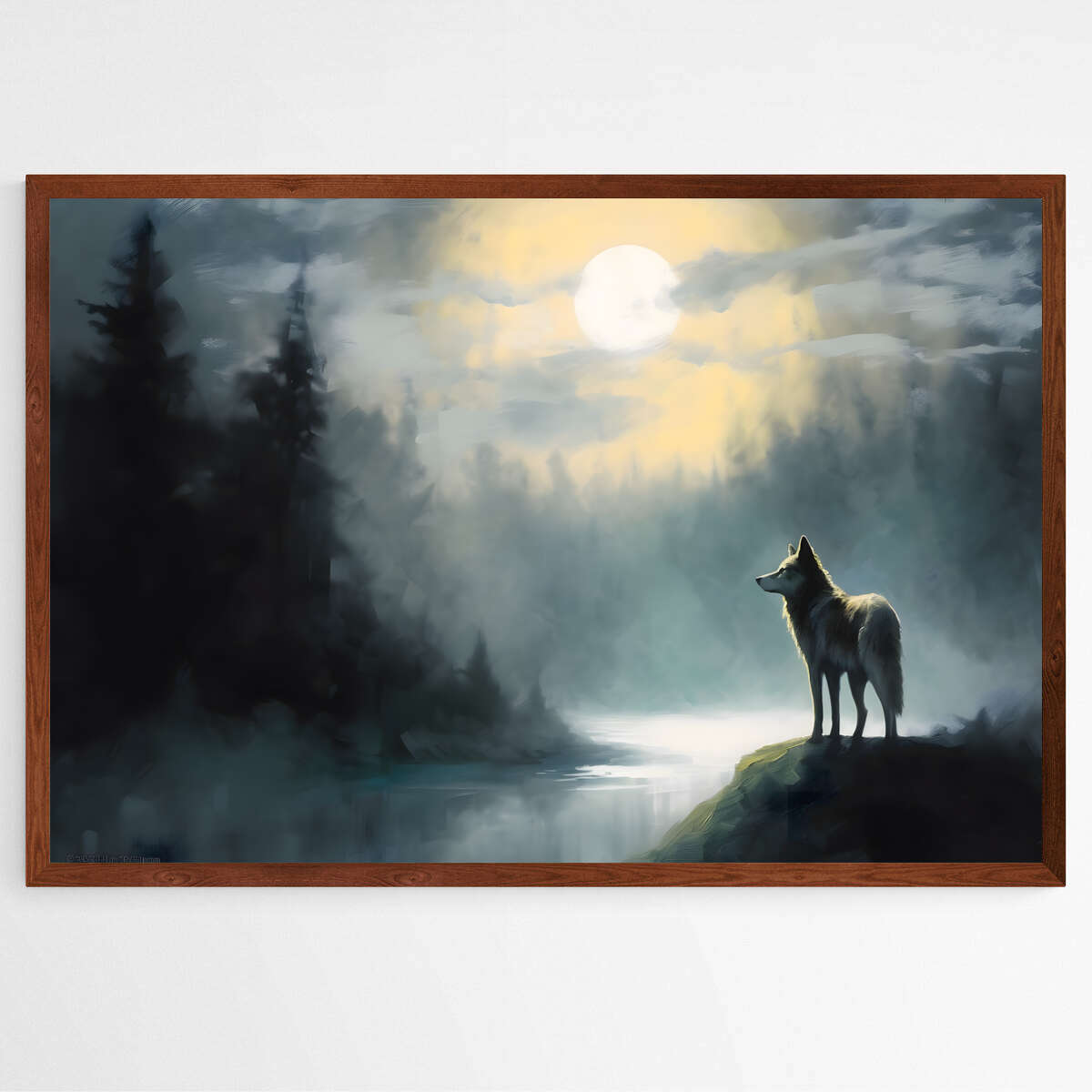 Lunar Nightfall Wolf| Animals Wall Art Prints - The Canvas Hive