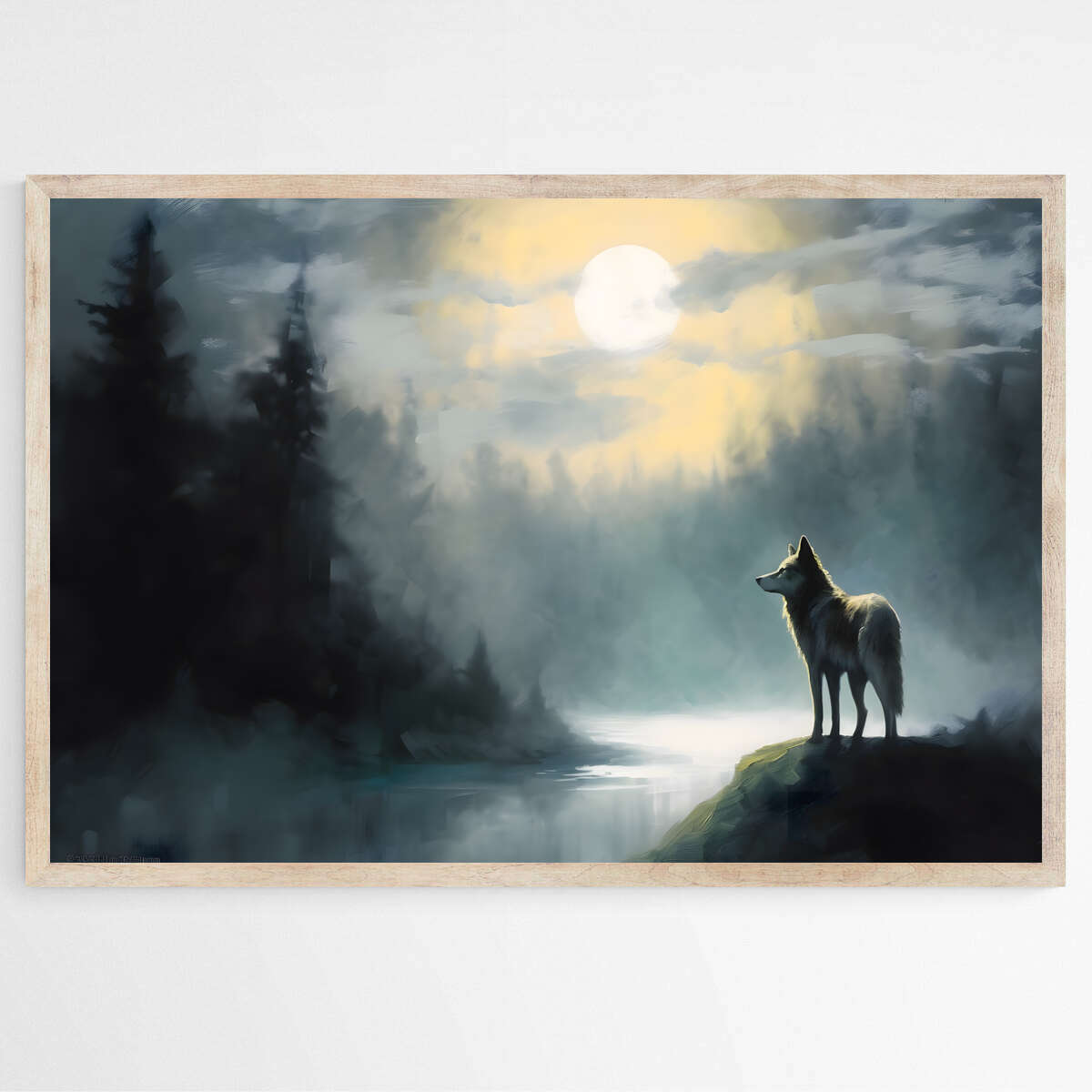 Lunar Nightfall Wolf| Animals Wall Art Prints - The Canvas Hive