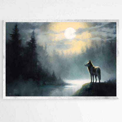 Lunar Nightfall Wolf| Animals Wall Art Prints - The Canvas Hive