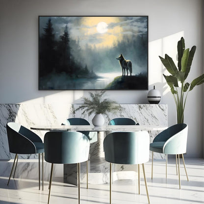 Lunar Nightfall Wolf| Animals Wall Art Prints - The Canvas Hive