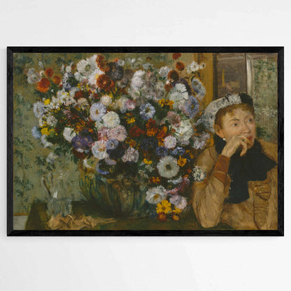 Madame Paul ValpinÃ§on by Vase of Flowers by Edgar Degas | Edgar Degas Wall Art Prints - The Canvas Hive