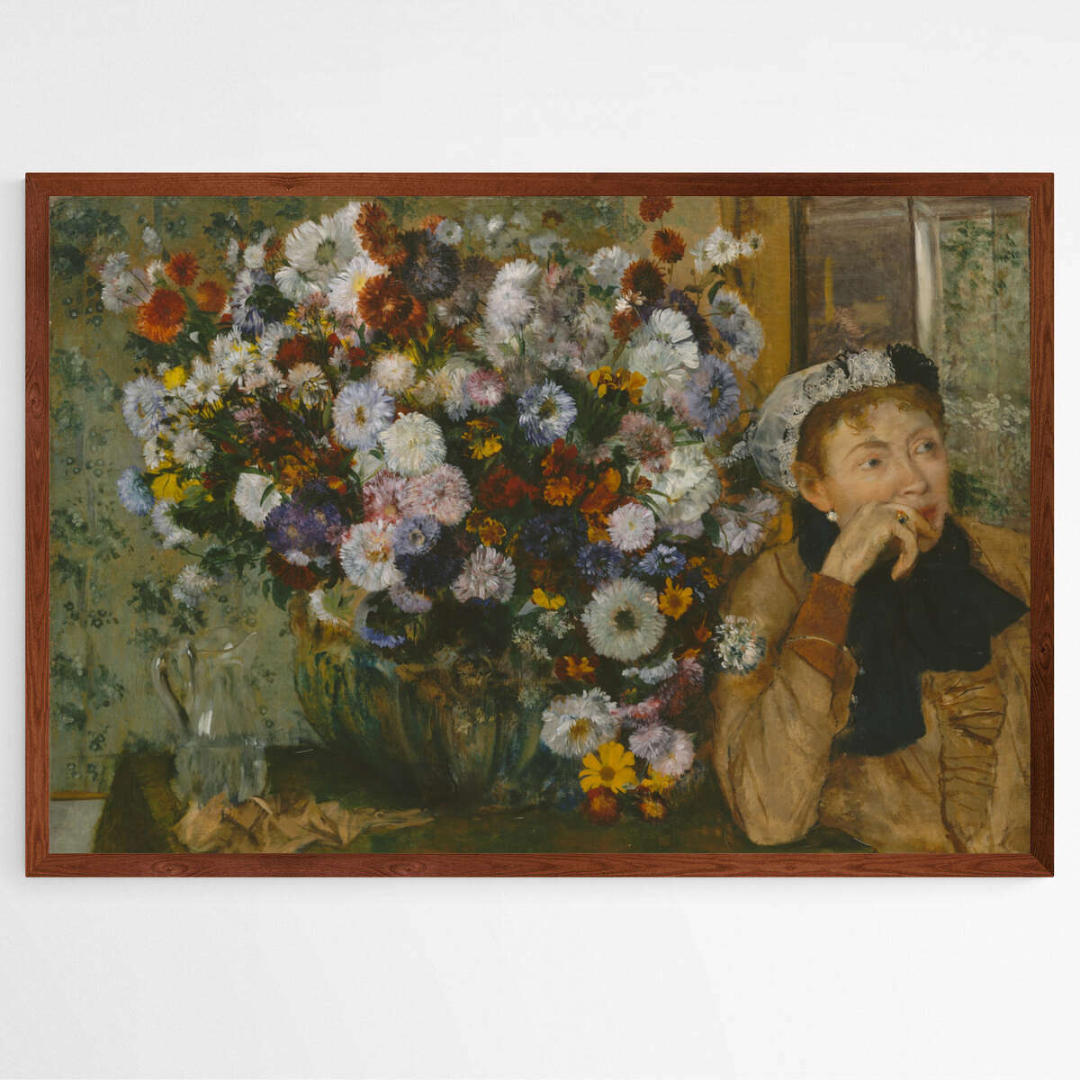 Madame Paul ValpinÃ§on by Vase of Flowers by Edgar Degas | Edgar Degas Wall Art Prints - The Canvas Hive