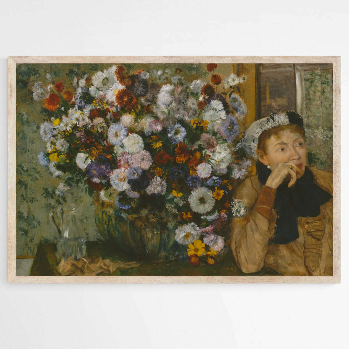 Madame Paul ValpinÃ§on by Vase of Flowers by Edgar Degas | Edgar Degas Wall Art Prints - The Canvas Hive