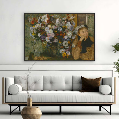 Madame Paul ValpinÃ§on by Vase of Flowers by Edgar Degas | Edgar Degas Wall Art Prints - The Canvas Hive