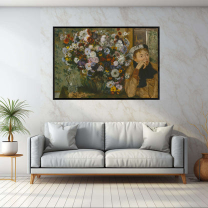 Madame Paul ValpinÃ§on by Vase of Flowers by Edgar Degas | Edgar Degas Wall Art Prints - The Canvas Hive