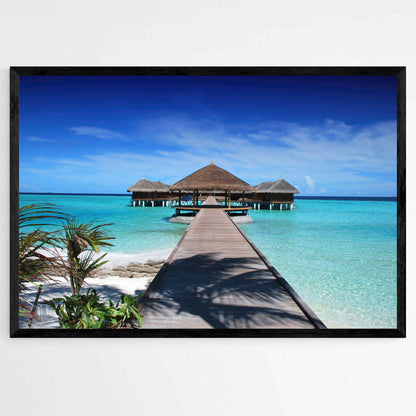 Maldives Island Beach House | Beachside Wall Art Prints - The Canvas Hive