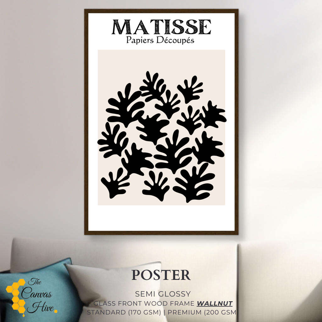 Matisse Black Abstract Leaf | Matisse Wall Art Prints - The Canvas Hive