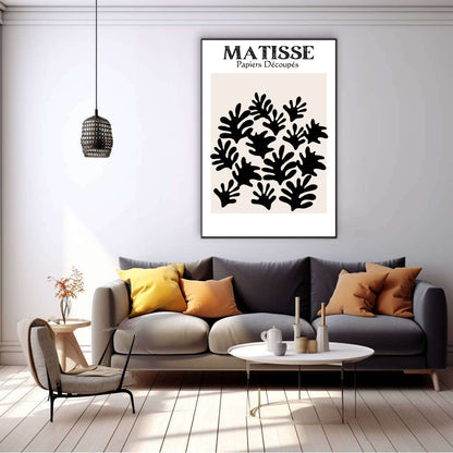Matisse Black Abstract Leaf | Matisse Wall Art Prints - The Canvas Hive