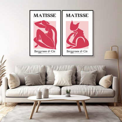 Matisse Female and Cat Duet - Set of 2  | Matisse Wall Art Prints - The Canvas Hive